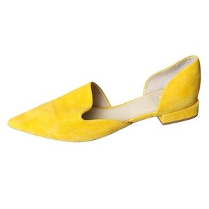 Vince Camuto Cruiz Golden Mustard Suede Pointed D'Orsay Flat Size 9M